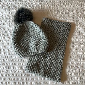 Pom Pom Beanie and scarf